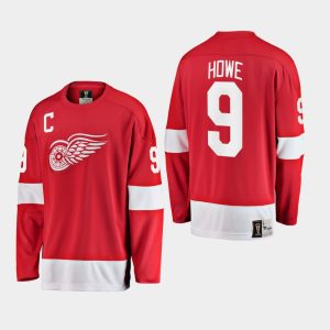 Herren Detroit Red Wings Eishockey Trikot Gordie Howe #9 Rot Premier Breakaway Heritage